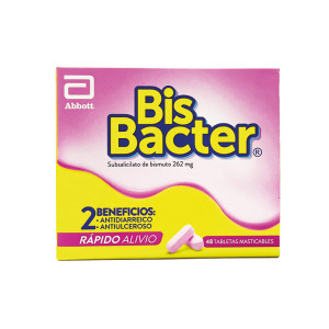 BISBACTER 262 MG CAJA X 48 TABLETAS MASTICABLES